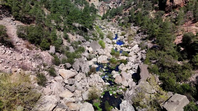 Pristine waterfall plunging through rocky gorge, lush greenery framing scenic landscape of yerkopru waterfall in mersin, turkey