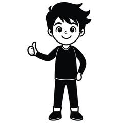 Child boy silhouette. Vector illustration