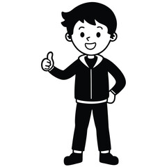 Child boy silhouette. Vector illustration