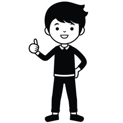 Fototapeta premium Child boy silhouette. Vector illustration