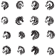 Fototapeta premium Horse Silhouette Vector, Horse head Silhouette , Horse logo vector