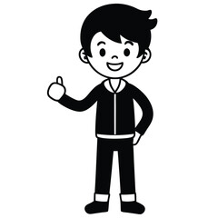 Child boy silhouette. Vector illustration