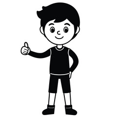 Child boy silhouette. Vector illustration