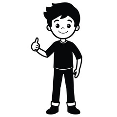 Child boy silhouette. Vector illustration