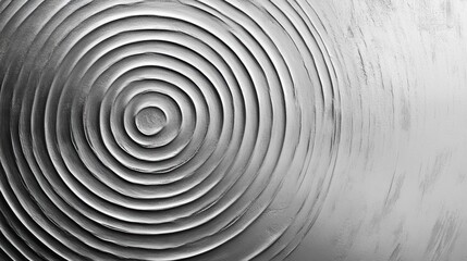 Obraz premium Circular radial brushed silver wallpaper design interior space abstract art modern environment close-up view