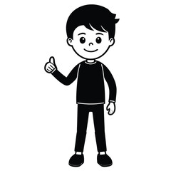 Fototapeta premium Child boy silhouette. Vector illustration