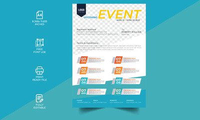 Nonprofit Event, Sponsorship Levels, Fundraising Flyers design layout concept template, Technical Data Sheet layout template. Product Catalogue & modern Event Schedule conference design template