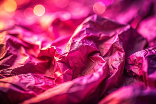 Pink Creased Poster Texture with Bokeh Background - Stock Photo