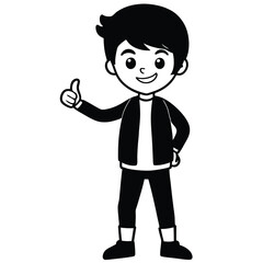 Child boy silhouette. Vector illustration