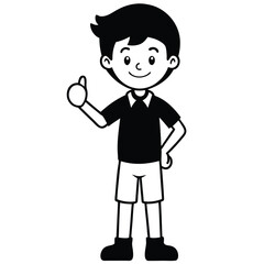 Child boy silhouette. Vector illustration