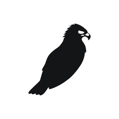 Obraz premium Silhouette of an Eagle: Majestic Bird Design in Black Vector Art