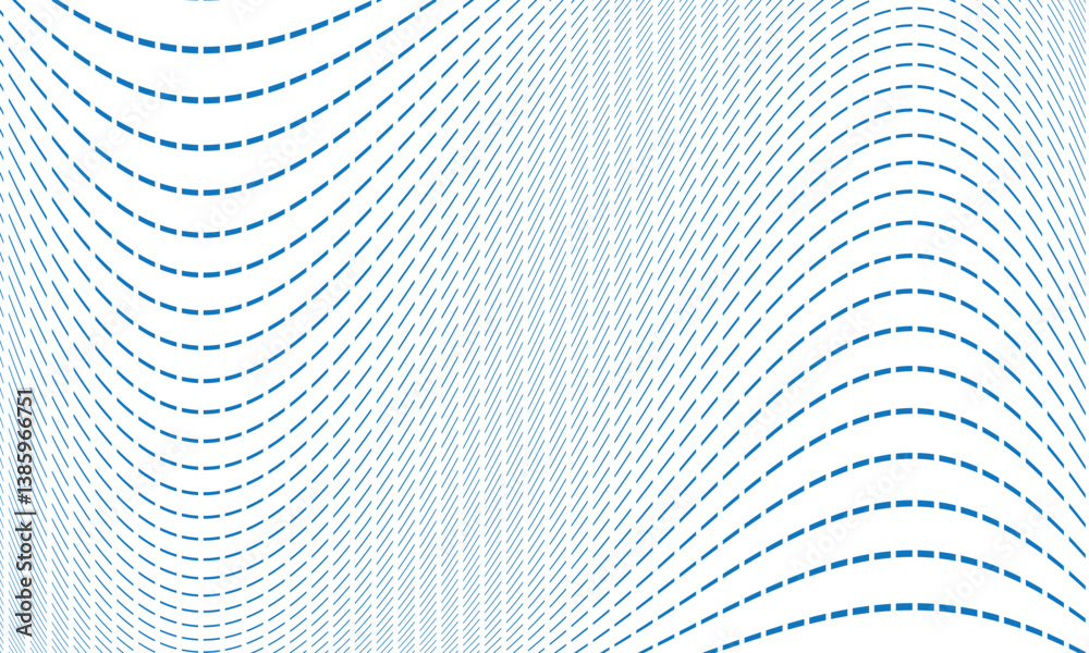 Poster abstract geometric blue dashed wave line pattern can be used background, banner, poster.