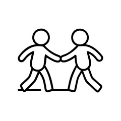 children crossing icon, black outline, transparent background
