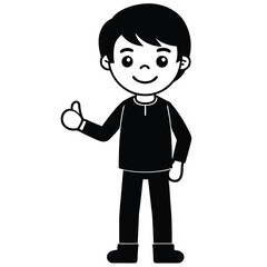 Child boy silhouette. Vector illustration