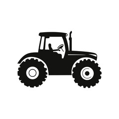 Silhouette of a Tractor: Rugged Agricultural Machinery Vector Design