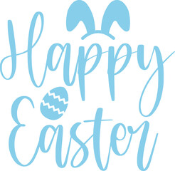 Happy Easter typography clip art design on plain white transparent isolated background for card, shirt, hoodie, sweatshirt, apparel, tag, mug, icon, poster or badge