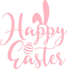 Happy Easter typography clip art design on plain white transparent isolated background for card, shirt, hoodie, sweatshirt, apparel, tag, mug, icon, poster or badge