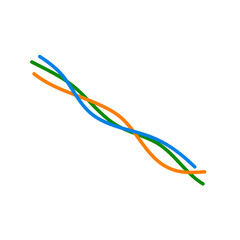 Colorful wire or cable vector illustration, Electrical cables isolated.