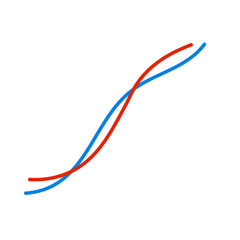 Colorful wire or cable vector illustration, Electrical cables isolated.