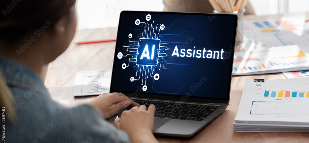 Aufkleber Generative AI virtual assistant tools for prompt engineer and user for ease of engage artificial intelligence AI technology help people to work with generative AI functions by prompting the AI brisk