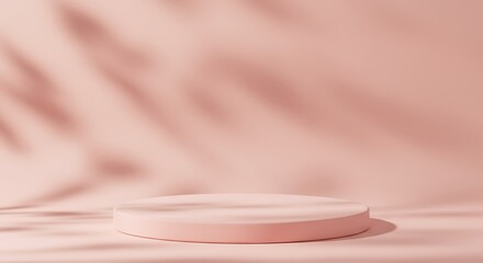 Elegant monochromatic display showcasing soft shadows and a minimalistic product stand