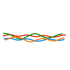 Colorful wire or cable vector illustration, Electrical cables isolated.