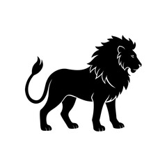 black lion vector illustration