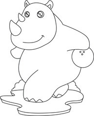 Rhino Bowling Bowling ball Animal Vector Graphic Art Illustration