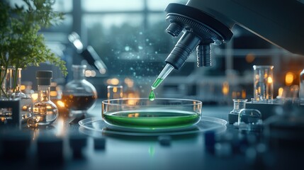 Lab experiment with microscope