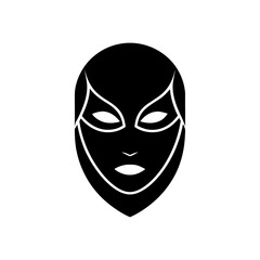 black mask on white background