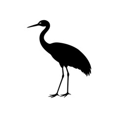 heron silhouette isolated on white