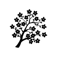 black and white tree