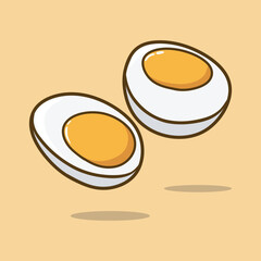 Cute boiled egg for diet breakfast food cartoon vector