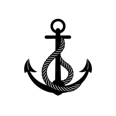 anchor on black background