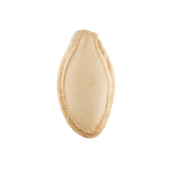 Delicious pumpkin seeds on white background