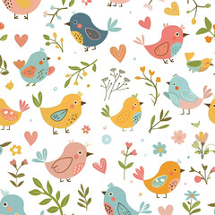 seamless background with birds