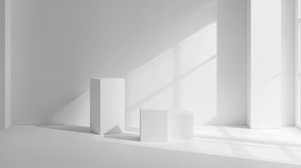 Obraz premium Premium skin product and blank vertical box arranged for advertising scene