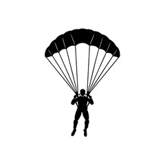 paraglider silhouette on a white background