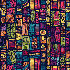 seamless pattern with funny monsters