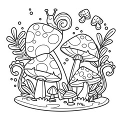 Hand drawn coloring page illustration