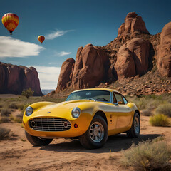 Classic Sports Car Desert Drive