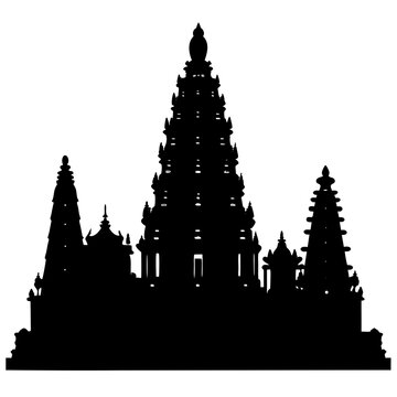 black silhouette temple architecture clip art preview