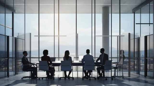 Diverse business team in modern boardroom