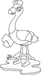 Flamingo Nurse Animal Vector Graphic Art Illustration