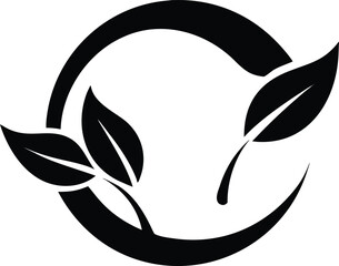 "Eco-Friendly Circular Leaf Logo Design – Green Sustainable Concept"
