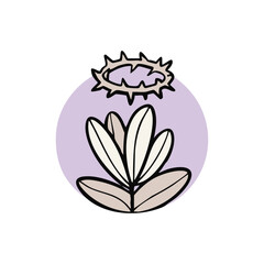 Clean Easter Icon, flower and crown