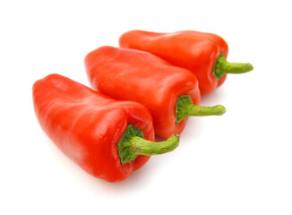 lovely mini peppers on white background 