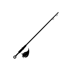 silhouette of a fishing rod