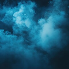 Obraz premium Ethereal blue smoke rising against a dark background creating a mysterious and atmospheric scene evoking depth and tranquility with a soft diffused light