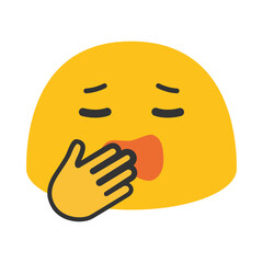 Surprised Emoji Clipart Illustration | Emoji with Hand on Mouth Isolated on White Background